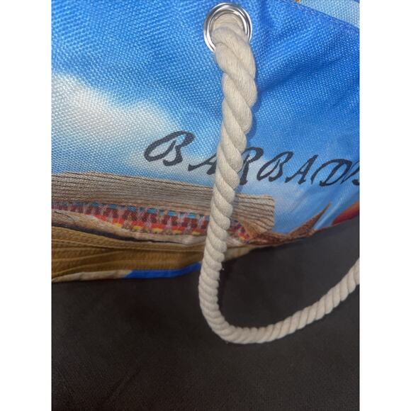 BARBADOS Daily Beach Bag Big Women's TOTE Zip Closure GIFT Rope Handles - Picture 8 of 9